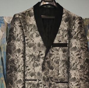 Kilburne-Finch Formal Jacket, 40L, Black Foral pattern